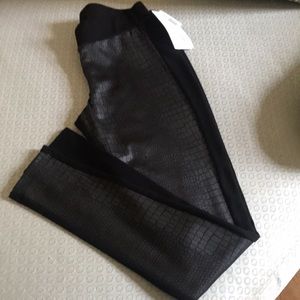 J Cooper Faux Leather Black Leggings